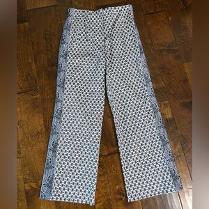 NWT Veronica Beard Blue and White Patterned Pants
